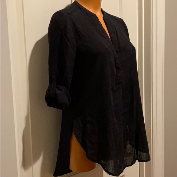 NORDSTROM BP LUSH Black Woven Tunic XS Extra Small - Picture 7 of 12